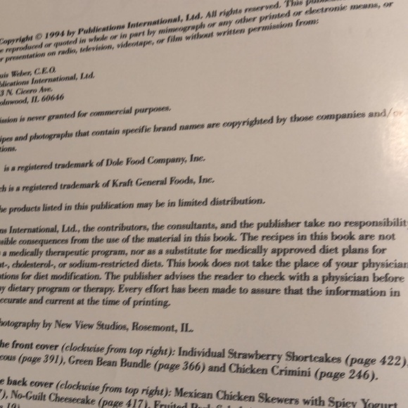 Light Cooking Cookbook Low Fat, Calorie& Cholesterol Publications International - Picture 6 of 10